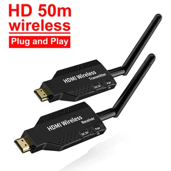 50 м безжичен HDMI предавател, приемник, 1080P HDMI удължителен кабел адаптер за дисплей Fr помещение отразяване на живо на КОМПЮТЪРА видео срещи Споделя с телевизор