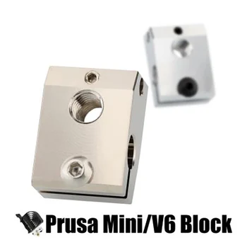 1 бр. алуминиеви/медни мини нагревателен блок Prusa за патрон със сензор PT100, термопара и термистор HotEnd за 3D-принтер, комплект