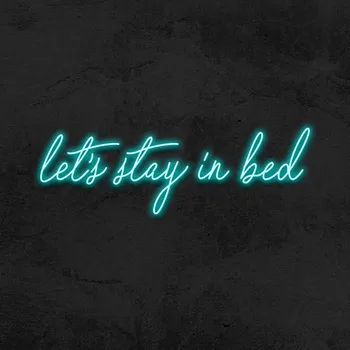 Let ' s stay in bed - Led неонова реклама за декора на стените, подарък за рожден ден, спално бельо, декорация за партита от NeonArtist
