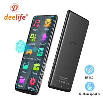 Deelife MP4 със Сензорен екран MP 4 MP3 плейър Bluetooth 5.0 Музика Поддържа иврит