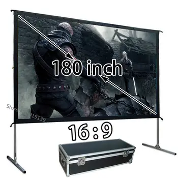 Нов Голям 180-инчов Быстрораскрывающийся HD-прожекционен екран 16:9 Челен Проекционных екрани 3984x2241 мм, най-Удобни за гледане на открито