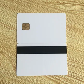 10 бр. бяла PVC карта с чип SLE4428, контакт, смарт карта, ключ от хотела, карти ISO7816 с Hico магнитна лента