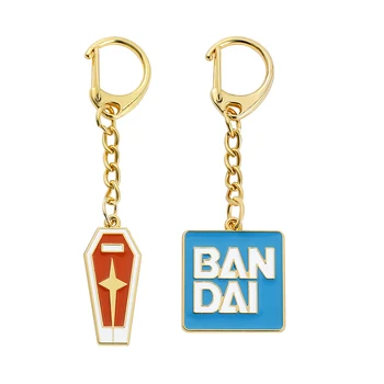 Метален емайла ключодържател с логото на Gundam Bandai за украса на раницата, ключодържатели за феновете на Bandai, подаръци, държач за ключове
