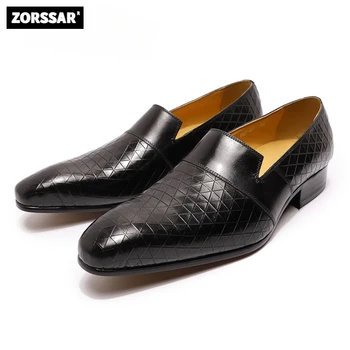 Модел лоферы, мъжки модни естествена кожа, с висококачествена луксозна марка удобни мъжки ежедневни бизнес кожени обувки, обувки за шофиране