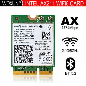 Intel AX211 WiFi 6E CNVIo2 M. 2 Слот за Wi-Fi Трибандов С Bluetooth 5,2 Безжичен Адаптер 2,4 g/5g/6g За вашия КОМПЮТЪР/лаптоп Win10