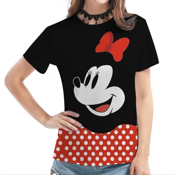 Тениски с Мини Маус за момичета, детска тениска, кавайная тениска на Дисни, ежедневни облекла с мультфильмами топ с къси ръкави за момичета, 2023