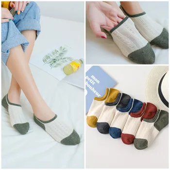 5 двойки модни маркови нови жаккардовых пури в ограничени бройки женски памучни диша пролетно-летните къси чорапи в стил мозайка в корейски стил Ankle Сокс