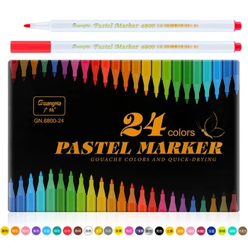 Акрилна Дръжка 24 Различни Цветове Художествени Маркери С Върха на 1-2 мм Маркери Маркери за Рисуване С Върха Длета Маркери За Плат Боя