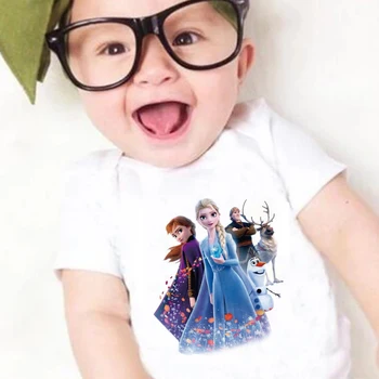 Боди за новородено, детски гащеризон с къс ръкав, ежедневни мультяшная облекло 3D Frozen II Елза Анна, детски гащеризон с високо качество