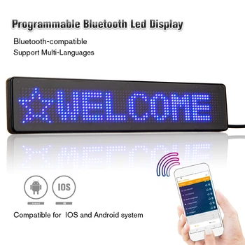 Bluetooth Приложение 23 СМ 12* 72 Пиксела Led Автомобили Знак Програмируем Текст Превъртане на Led Дисплей На Задния Прозорец на Автомобила Многоезичен