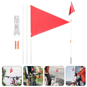 2 комплекта, велосипеди пилон, рекламни мотори, декор, сигурността на каране на велосипеди, бебешки аксесоари, предупредителни флагове от фибростъкло, прът за бебето