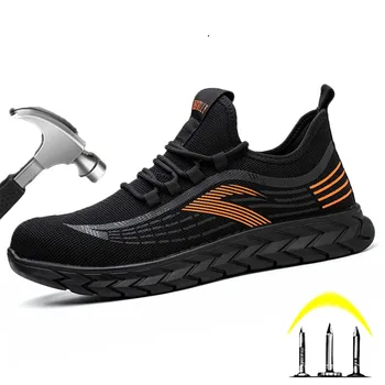 CHNMR/ летни леки, дишащи обувки, неразрушаемая защитни обувки за мъже, мъжки работни обувки със стоманени пръсти, със защита от удари