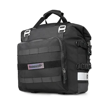 Задната странична чанта за мотоциклет Rhinowalk, 20Л, универсална странична чанта с подвижна водоустойчива вътрешна многофункционален задната чанта (черна)