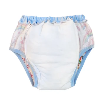 Непромокаеми памучни спортни панталони за възрастни с фигура на еднорога, за многократна употреба шорти за бебета, бельо, тъканни памперси и гащи, памперс
