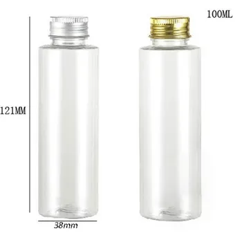 20x100 мл прозрачен PET пластмасова бутилка с капак с алуминиева вложка 100 мл прозрачна бутилка за крем и шампоан за еднократна употреба