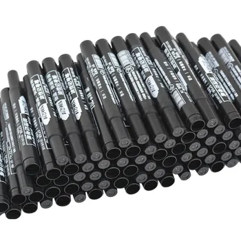 5 бр. маркер за перманентната боя, маслен водоустойчива черна писалка за маркери на гуми, бързосъхнеща химикалка за подпис, канцеларски материали