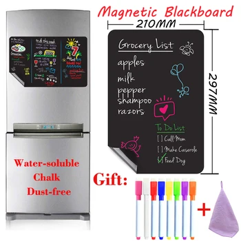 Магнитна дъска формат А4, стикер с кухненски хладилник, мини-черна дъска, на планер, календар бюро, дъска за съобщения, креда бяла дъска без прах