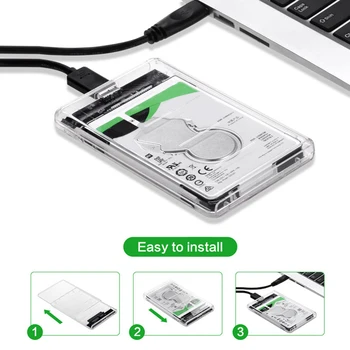 2,5-инчов прозрачен твърд диск SSD с интерфейс SATA III към USB 3.0, приложение за твърдия диск, поддръжка на мобилен външен диск капацитет 6 TB за преносими КОМПЮТРИ