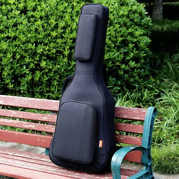 40/41 инча класическа Акустична китара, чанта, раница, регулируема презрамка, преносим, с удебелени подплата, 20 мм, черен