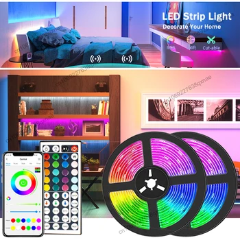 Led Лента DC5v SMD5050 Цветен Led Подсветката на телевизора Led Лампи за помещения Bluetooth Управление на Luces LED 1-5 m 10 m 15 m 20 m 30 m