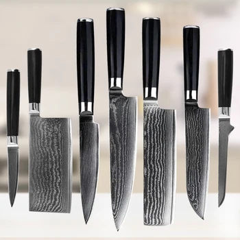 67 слоеве на кухненски ножове от дамасской стомана VG10 с нож висока твърдост, японски нож Сантоку за рязане на месо и риба