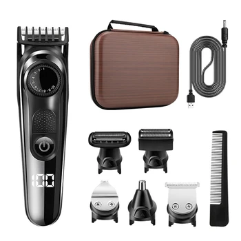 Многофункционална машина за подстригване на коса, електрическо устройство за подстригване на косми в носа с машинка за подстригване за бакенбард за мъже