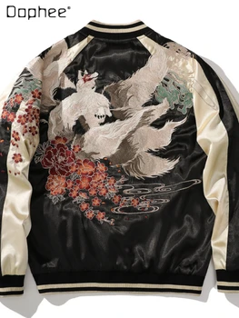 Дамски якета-бомберы с бродерия дракон Hengsuhe, пролетно-есенна мода бейзболна форма, палта за жени, 2023 г., индивидуалност