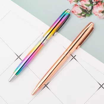 Цветна розова метална химикалка писалка от розово злато, луксозна писалка с кристалалми и кристали, химикалка химикалка с валяк, дръжки за означения, училище, офис консумативи english
