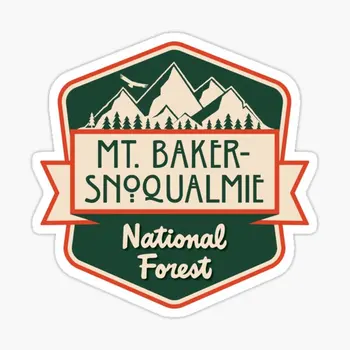 Национален гора на Планината Бейкър Snoqualmie, 5 бр., автомобилни етикети за бутилки с вода, бронята на хладилник, на фона принт, забавен анимационен за мотоциклет