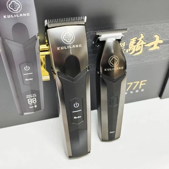 2023 Професионална електрическа машина за подстригване на коса с intelligent LCD дисплей, нож с покритие FADE + DLC, висока мощност, 7200 об./ мин, качествено подстригване за коса