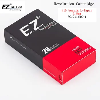Касета за татуировочных игли RC1011M1C-1 EZ Revolution Извит/кръгла Magnum (CM/RM) мембрана #10 0,30 мм L-образна форма на конус 5.5 мм 20 бр/кор.