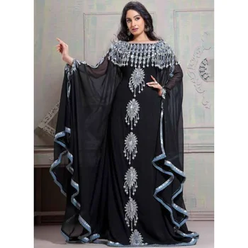 Черни caftans, дълга рокля Farasha Абая, Дубай, Мароко, европейски и американски модни тенденции