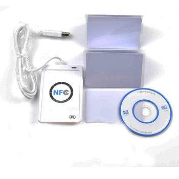 USB ACR122U NFC RFID четец на смарт-карти за всички 4 вида NFC (ISO /IEC18092) Тагове + 5 сменяеми карти UID + 1 SDK CD