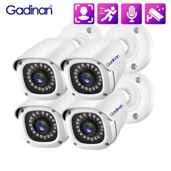 Gadinan 4ШТ HD 8MP 4K POE IP Камера с Разпознаване на лица на Външно Аудио видео Наблюдение Инфрачервено Нощно Виждане ВИДЕОНАБЛЮДЕНИЕ за Сигурност XMEYE