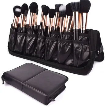 Професионален козметичен държач за четки за рисуване, сгъваема креативна чанта за четки за грим, женствена чанта за козметични инструменти от изкуствена кожа за пътуване