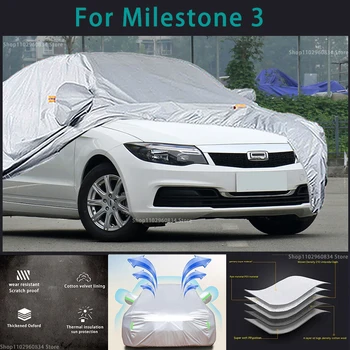 За Milestone 3 210T пълни автомобилни седалките Външна защита от слънцето и ултравиолетовите прах, дъжд, сняг Защитен авто защитен калъф