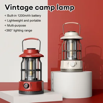 Градинска туризъм лампа Type-C Акумулаторна осветителна декоративна зарядно устройство ще захранване на лампа за палатка Ретро лампа преносим фенер походный