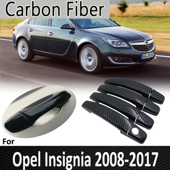 Черно въглеродни влакна за Opel Insignia A MK1 2008 ~ 2016 2013 2014 Vauxhall, Holden Buick Regal Врата копчето на кутията автомобилни аксесоари
