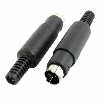 50 бр. мини 3-пинов DIN штекерный конектор с пластмасова дръжка, кабели за запояване, директен аудиоадаптер 