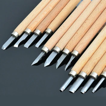 12 бр./8 бр./6 бр. Професионален нож за дърворезба, набор от ръчни инструменти за базова фина дърворезба, вдлъбнатини за дървообработване, GYH