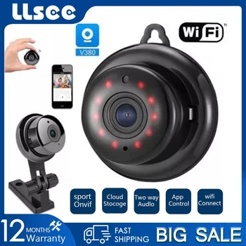 LLSEE V380 интелектуална мини-Wifi IP камера HD 1080P, безжична телевизия със затворен контур, инфрачервена подсветка, нощно виждане, движение