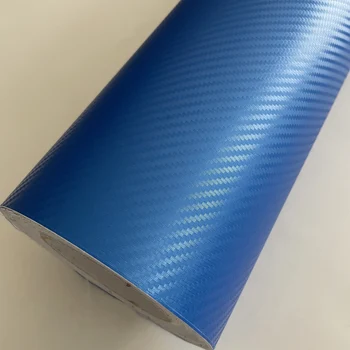 3D син винил фолио, изработени от въглеродни влакна за увиване на автомобила в ролка с технологията на освобождаване на въздух