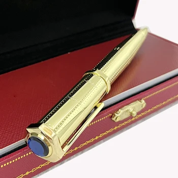 Класическа осмоъгълна луксозна химикалка писалка Сребристо-златна скоба с плавно писане сериен номер