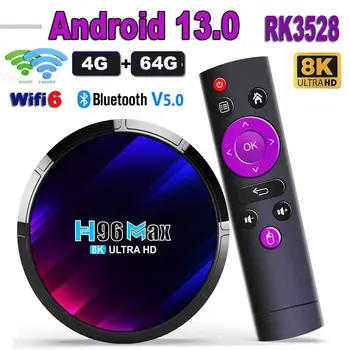 H96 Max Smart TV Box RK3528 Четириядрен Android 13 WIFI 6 Подкрепа 8K 3D Телеприставка Bluetooth медия плеър за Домашно Кино 2023 Нова