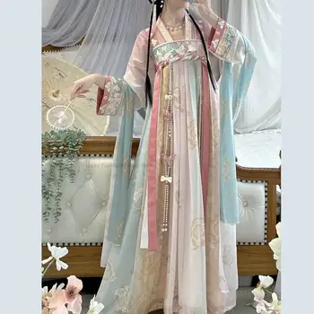 Пролетта и лятото моля, традиционен китайски комплект Hanfu, елегантен комплект рокли Hanfu за cosplay източна момичета, секси елегантна китайското рокля