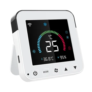 Sasha Smart Life Нов WiFi термостат DC5V климатик IR дистанционно управление Таймер Сензор за температура и влажност на въздуха LCD дисплей, сензорен екран