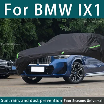 За BMW IX1 210T Пълни Автомобилни Седалките Външна Защита От слънчевите лъчи, ултравиолетови лъчи, Прах, Дъжд, Сняг, Защитен Automobile Калъф От градушка, Автоматичен, Черен Калъф