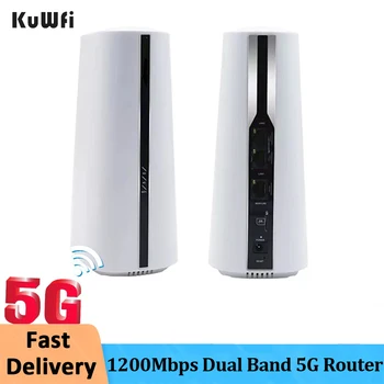KuWFi 5G Рутер Със Слот за сим-карта 1200 Мб/с двойна лента От 5 Ghz 2,4 G CPE WiFi Рутер Безжичен Отключени Модем Точка за Достъп Wi-Fi