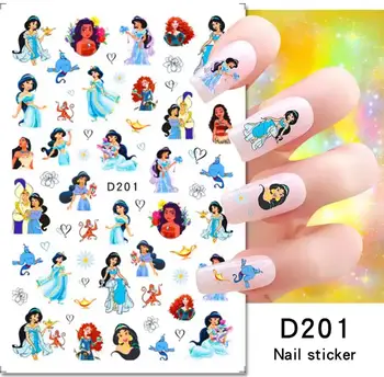 Стикер за нокти от серията Disney на Хелоуин, 3D аниме принцеса Мики Мини маус, Доналд Дък, малката Русалка, плъзгачи за нокти, стикер за нокти
