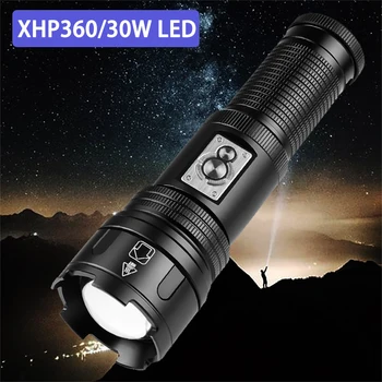 XHP360 Мощно фенерче за самозащита Акумулаторна лампа за Къмпинг личен тактически мини Cob Light 26650 акумулаторни led фенери